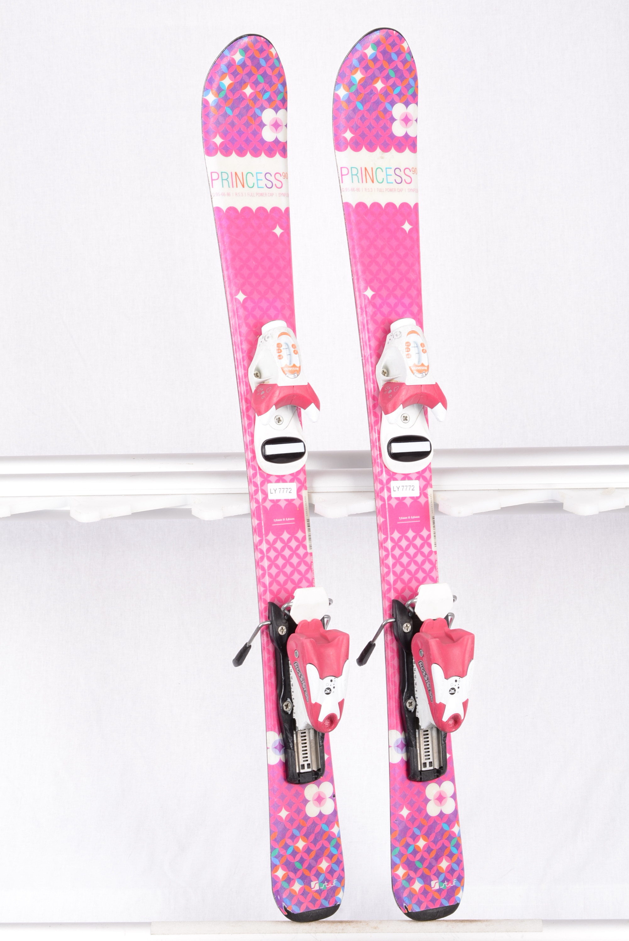children's/junior skis ROSSIGNOL PRINCESS STUF pink + Rossignol KIDX 2.5 