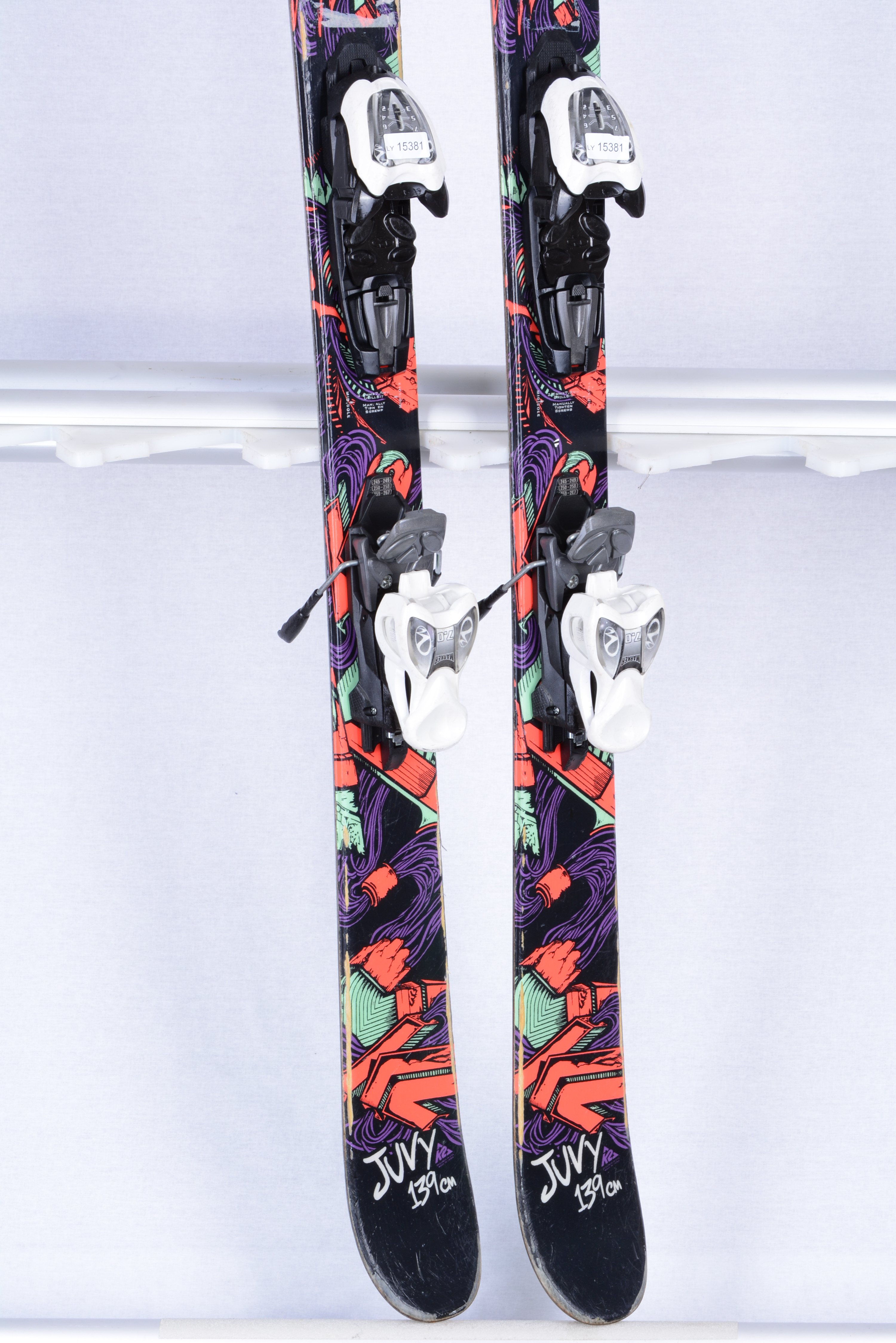 children's/junior skis K2 JUVY, all terrain rocker, freestyle, twintip,  aspen core + Marker 7.0 